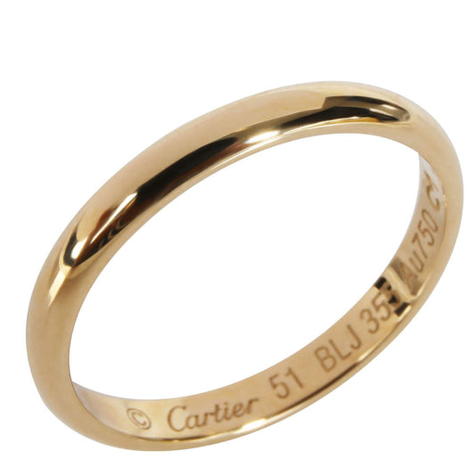 Original Cartier 1895 18K Yellow Gold Wedding Band Ring Size EU 51