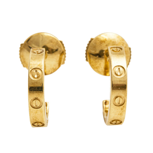 Original Cartier Love 18k Yellow Gold Hoop Earrings