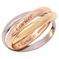 Original Cartier Trinity de Cartier 18K Three Tone Gold Rolling Ring Size 53