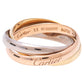 Original Cartier Trinity de Cartier 18K Three Tone Gold Rolling Ring Size 53