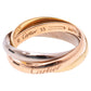 Original Cartier Trinity de Cartier 18K Three Tone Gold Rolling Ring Size 53