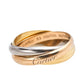 Original Cartier Trinity de Cartier 18K Three Tone Gold Small Model Rolling Ring Size 53