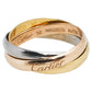 Original Cartier Trinity de Cartier 18K Three Tone Gold Rolling Ring Size 50