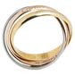 Original Cartier Trinity de Cartier 18K Three Tone Gold Rolling Ring Size 50