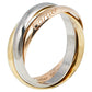 Original Cartier Trinity de Cartier 18K Three Tone Gold Rolling Ring Size 50