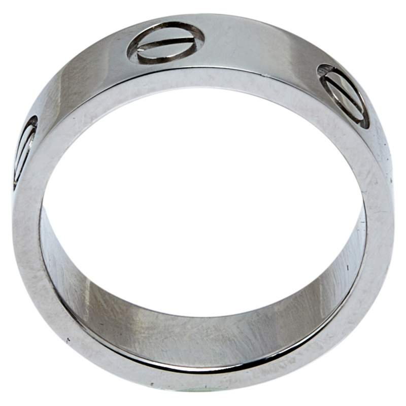 Original Cartier Love Platinum Band Ring Size 51