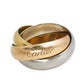 Original Cartier Trinity de Cartier 18K Three Tone Gold LM Rolling Ring Size 53