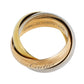 Original Cartier Trinity de Cartier 18K Three Tone Gold LM Rolling Ring Size 53