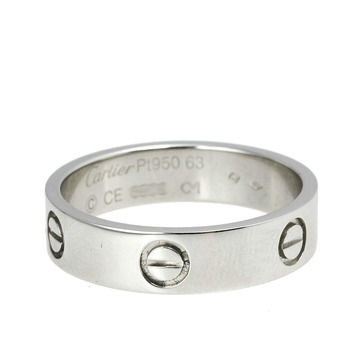 Original Cartier Love Platinum Band Ring Size 63