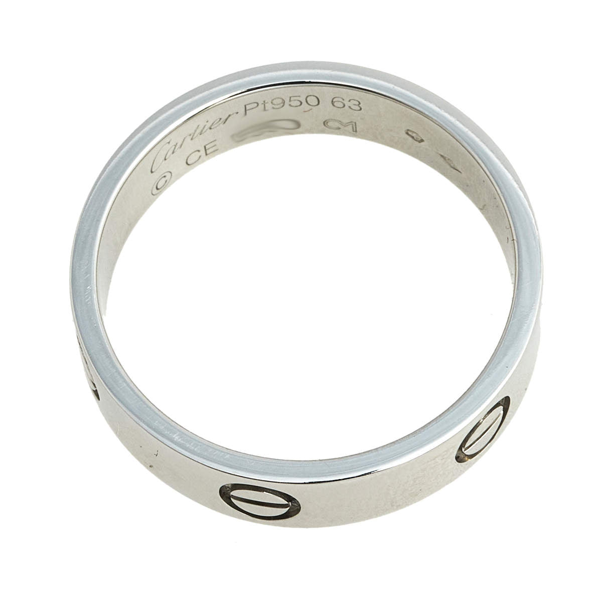 Original Cartier Love Platinum Band Ring Size 63