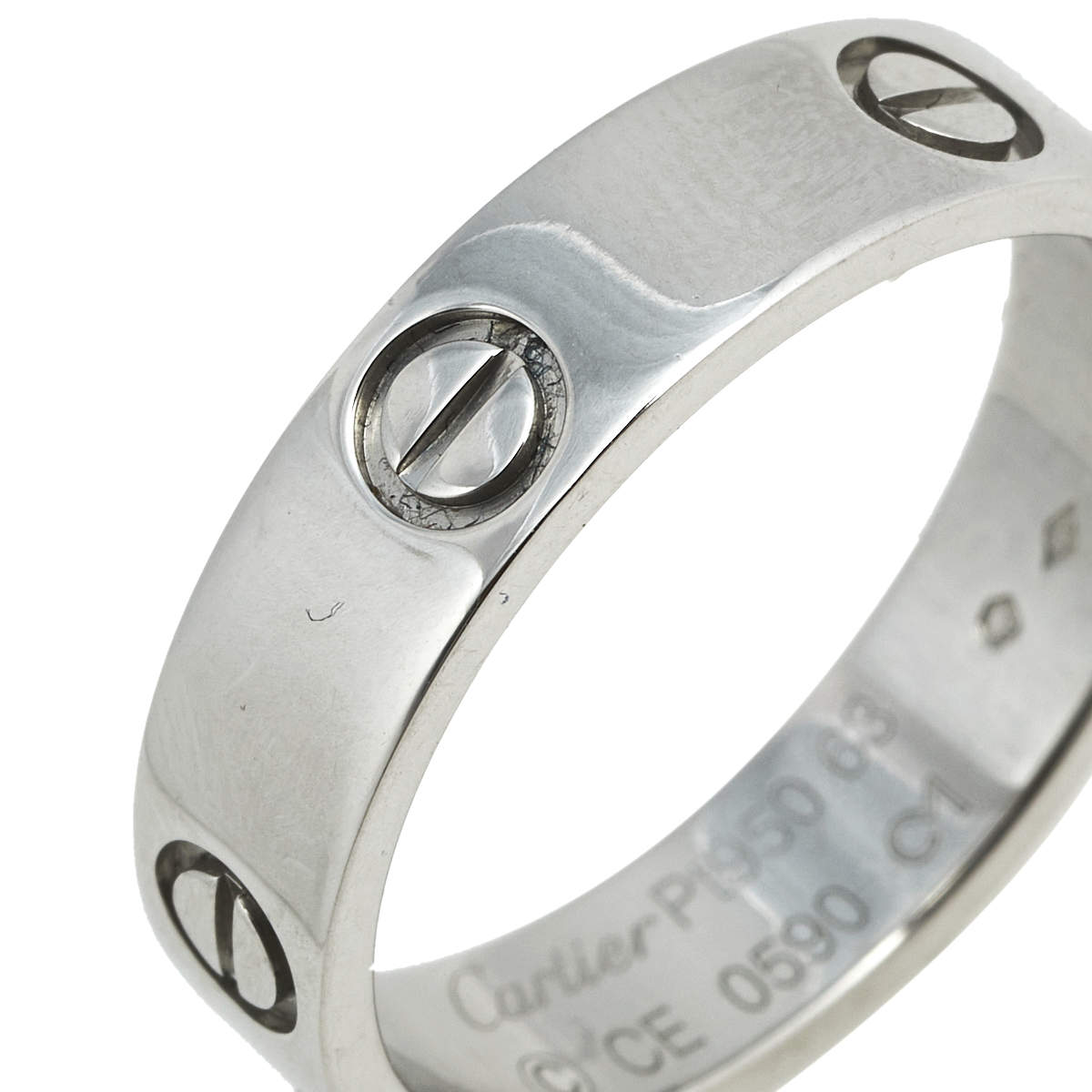 Original Cartier Love Platinum Band Ring Size 63