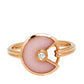 Original Cartier Amulette de Cartier Pink Opal Diamond 18K Rose Gold Ring Size 53