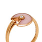 Original Cartier Amulette de Cartier Pink Opal Diamond 18K Rose Gold Ring Size 53