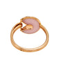 Original Cartier Amulette de Cartier Pink Opal Diamond 18K Rose Gold Ring Size 53