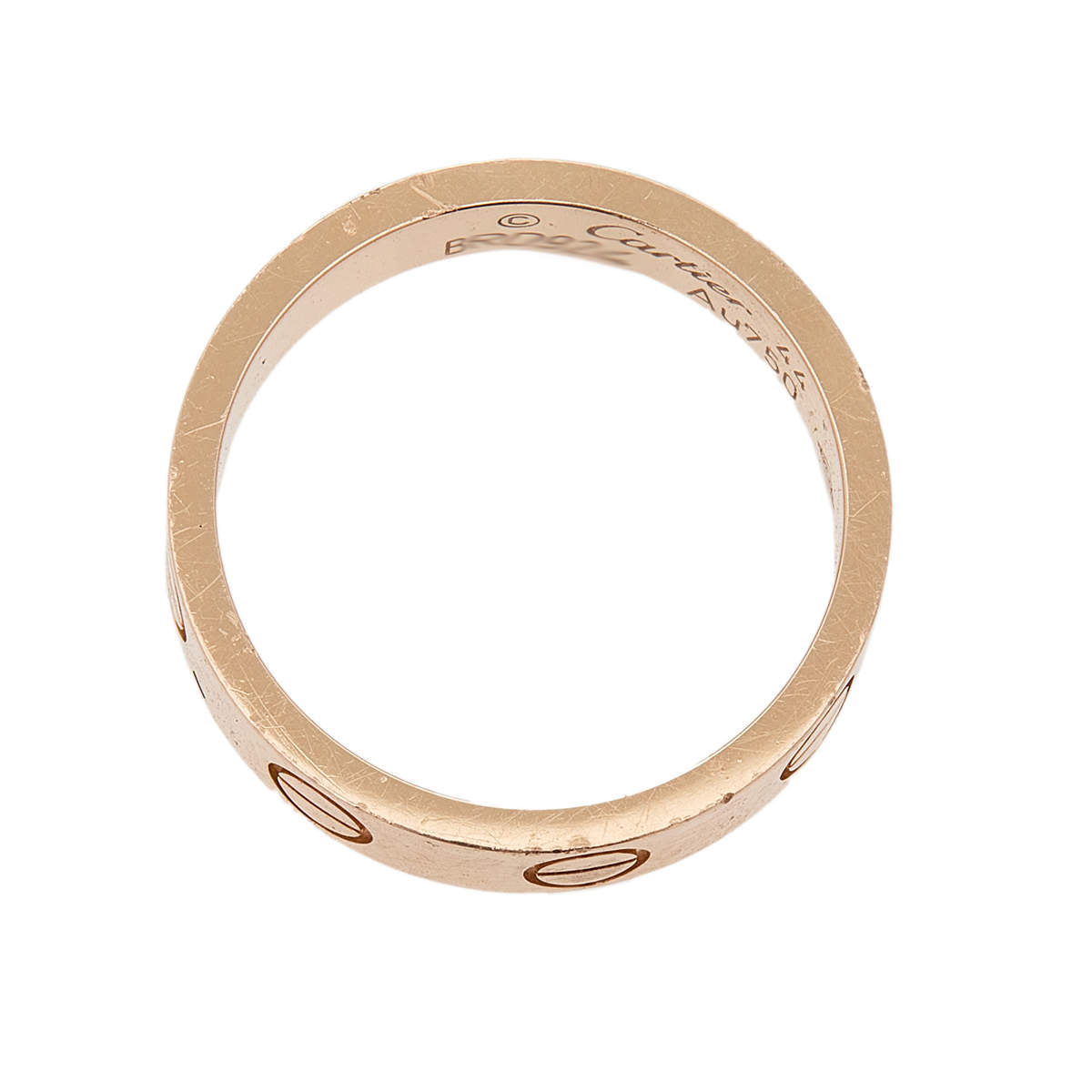 Original Cartier Love 18k Rose Gold Narrow Wedding Band Ring Size 44