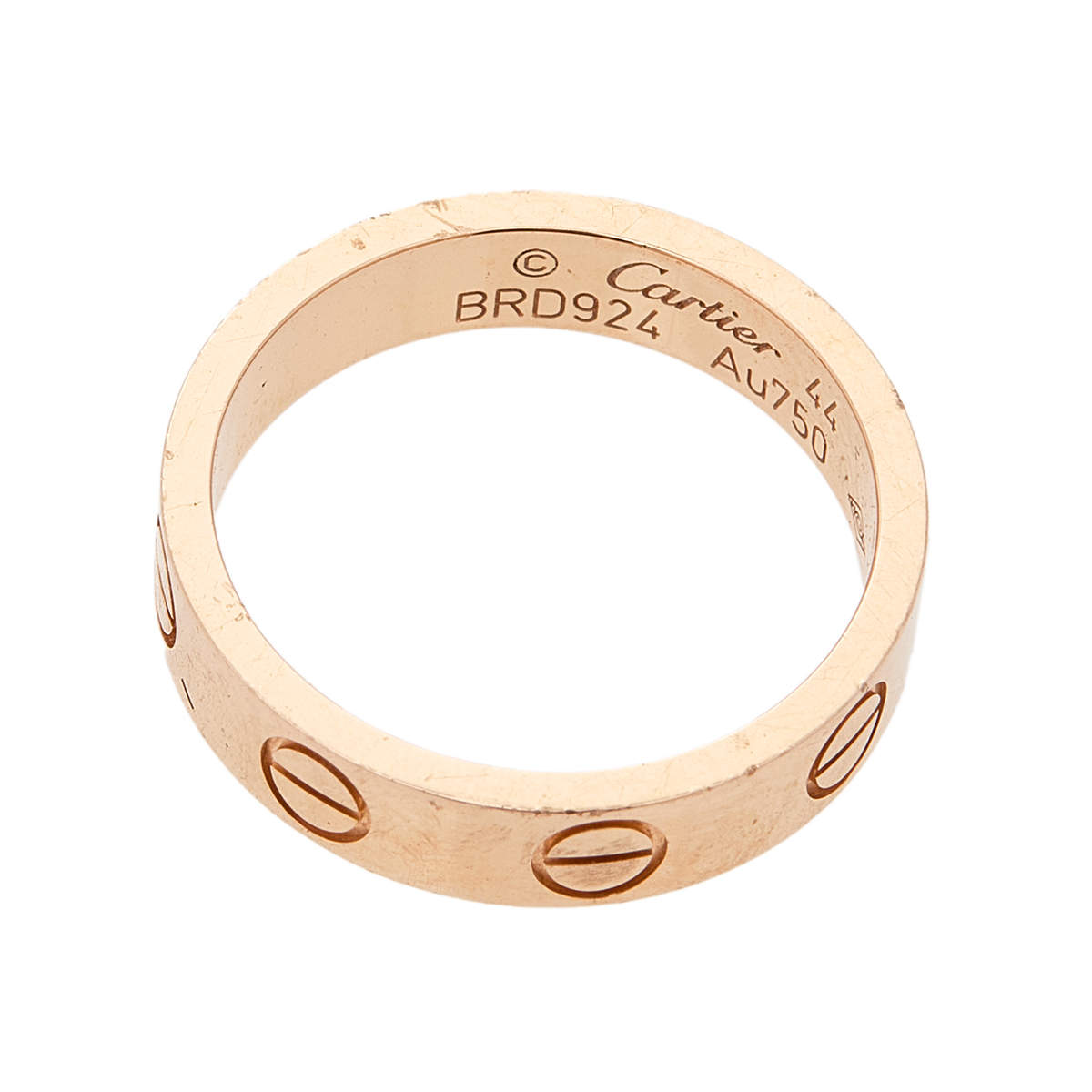 Original Cartier Love 18k Rose Gold Narrow Wedding Band Ring Size 44