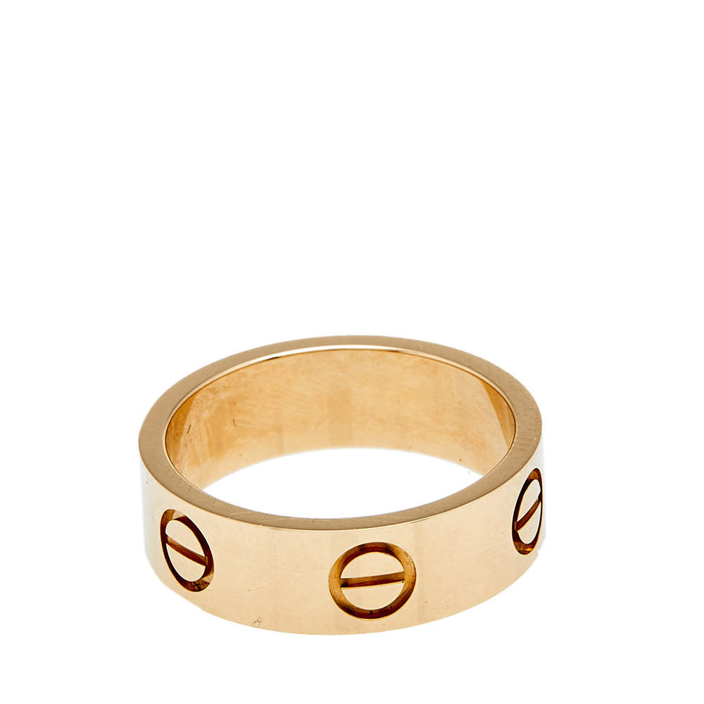 Original Cartier Love 18k Yellow Gold Band Ring Size 50