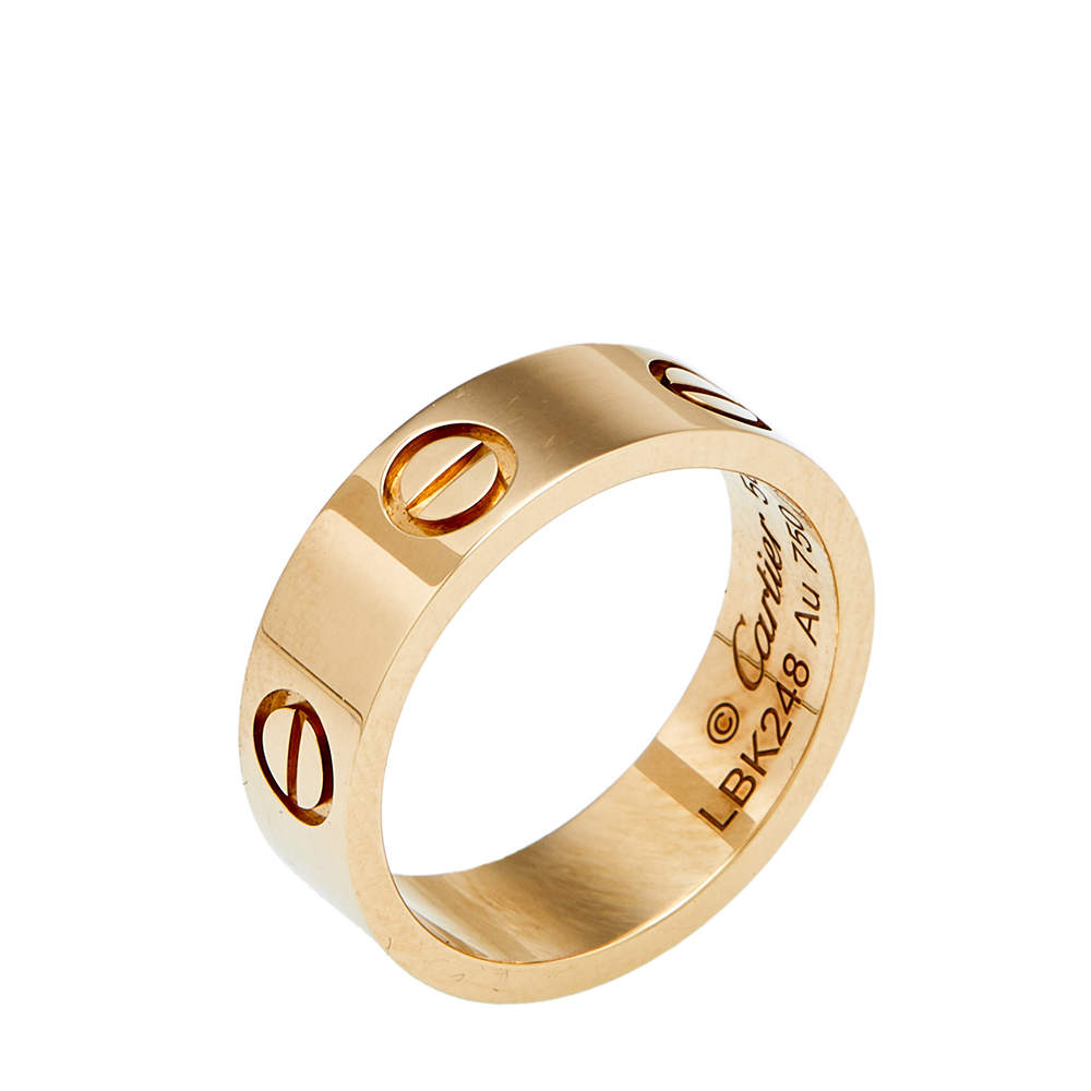 Original Cartier Love 18k Yellow Gold Band Ring Size 50