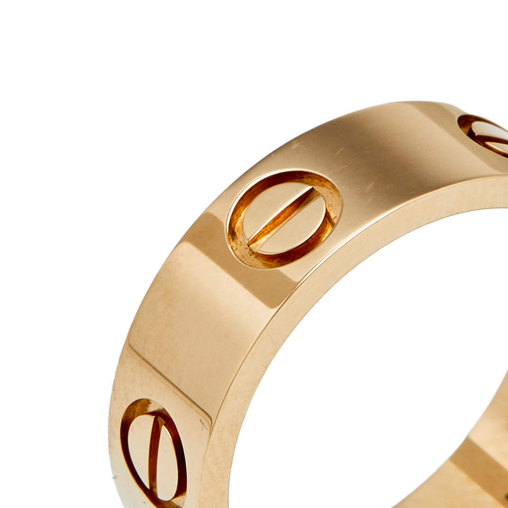 Original Cartier Love 18k Yellow Gold Band Ring Size 50