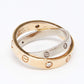 Original Cartier Love Diamond 18k Two Tone Double Band Ring Size 51