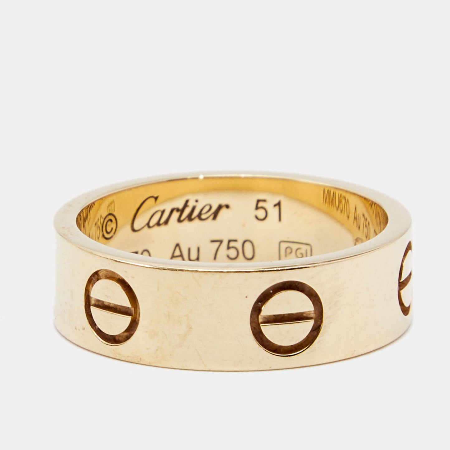 Original Cartier Love 18k Yellow Gold Band Ring Size 51