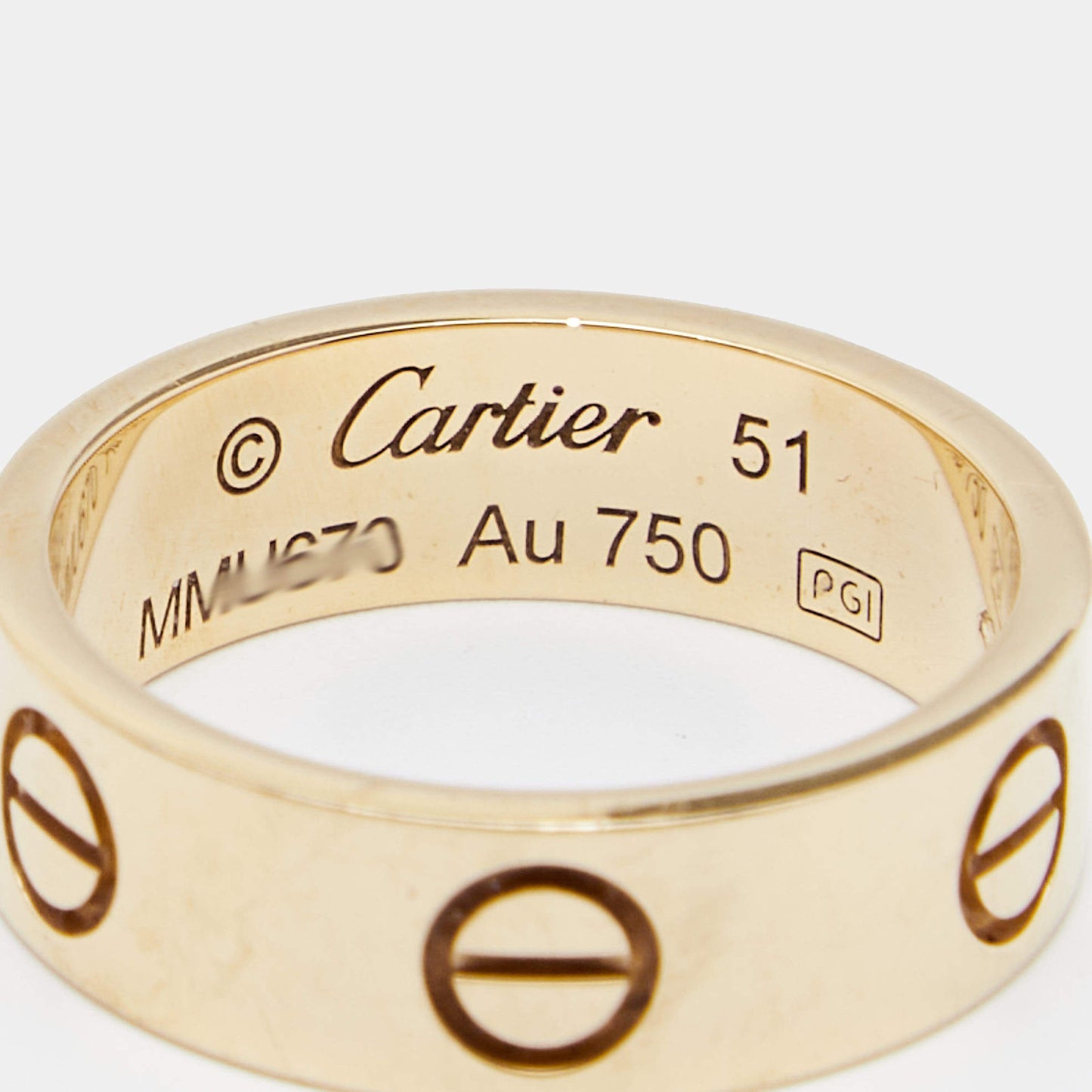 Original Cartier Love 18k Yellow Gold Band Ring Size 51