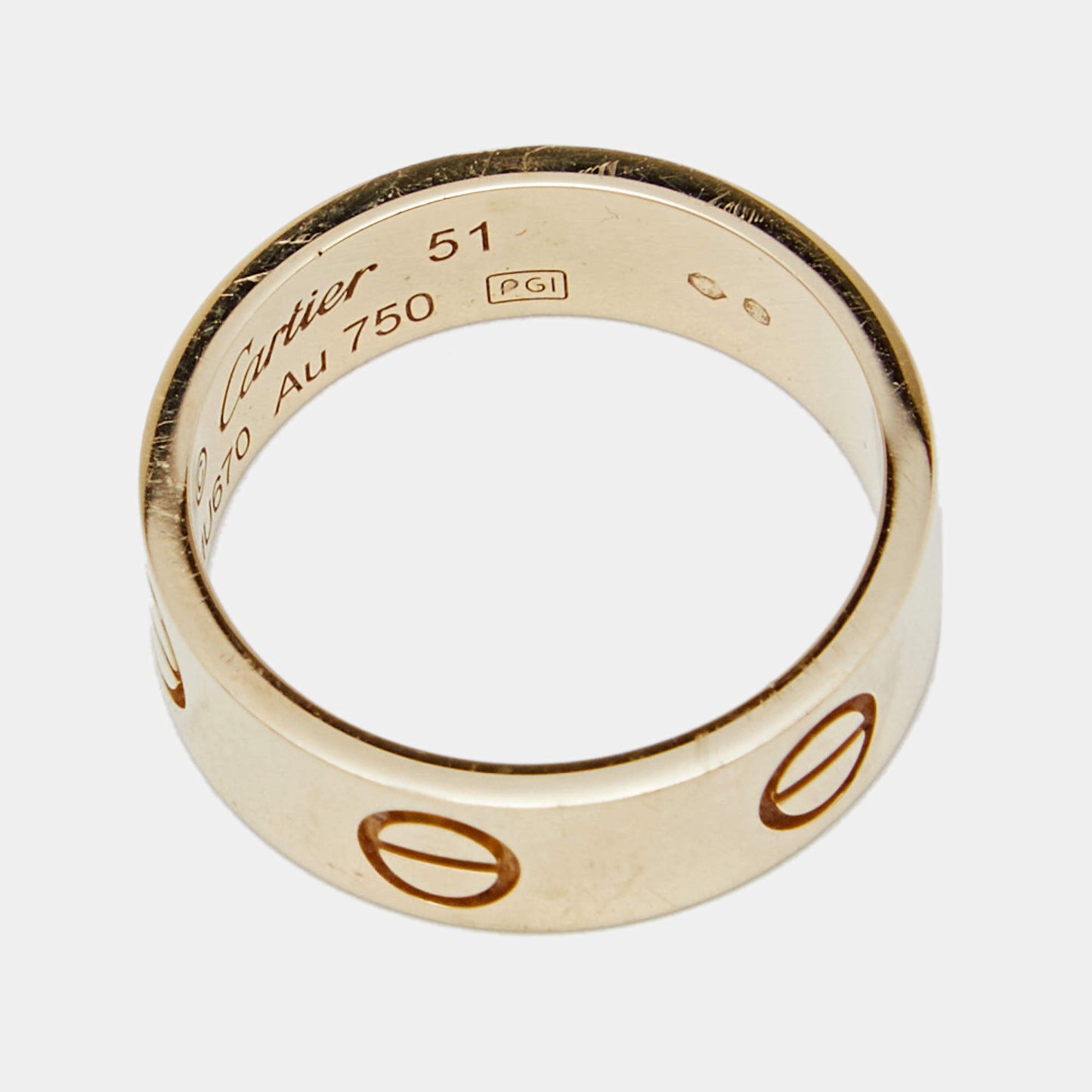 Original Cartier Love 18k Yellow Gold Band Ring Size 51