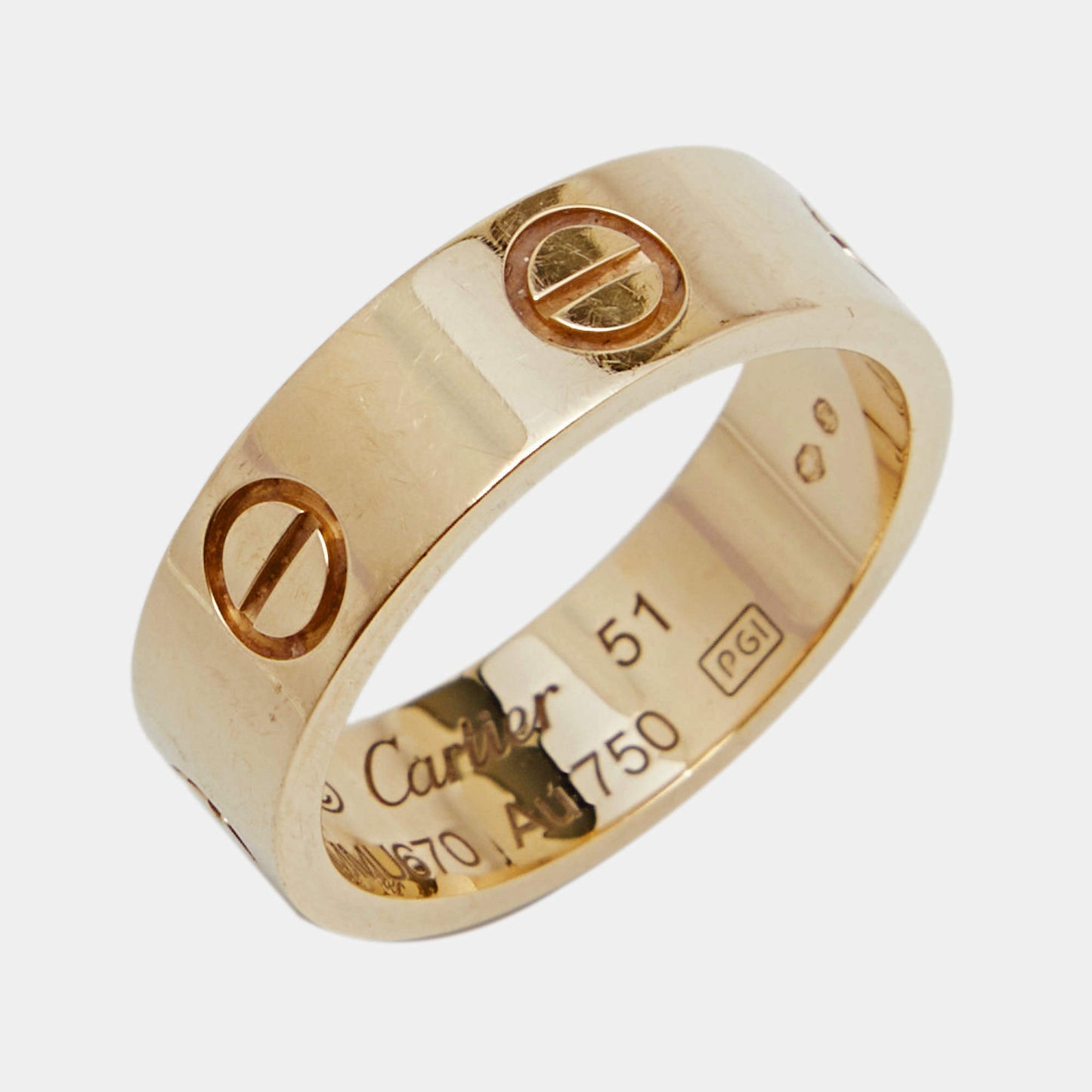 Original Cartier Love 18k Yellow Gold Band Ring Size 51