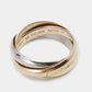 Original Cartier Trinity Classic 18k Three Tone Gold Rolling Ring Size 53