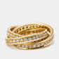 Original Cartier Trinity Diamond Paved 18k Yellow Gold Rolling Ring Size 52