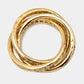 Original Cartier Trinity Diamond Paved 18k Yellow Gold Rolling Ring Size 52