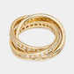 Original Cartier Trinity Diamond Paved 18k Yellow Gold Rolling Ring Size 52