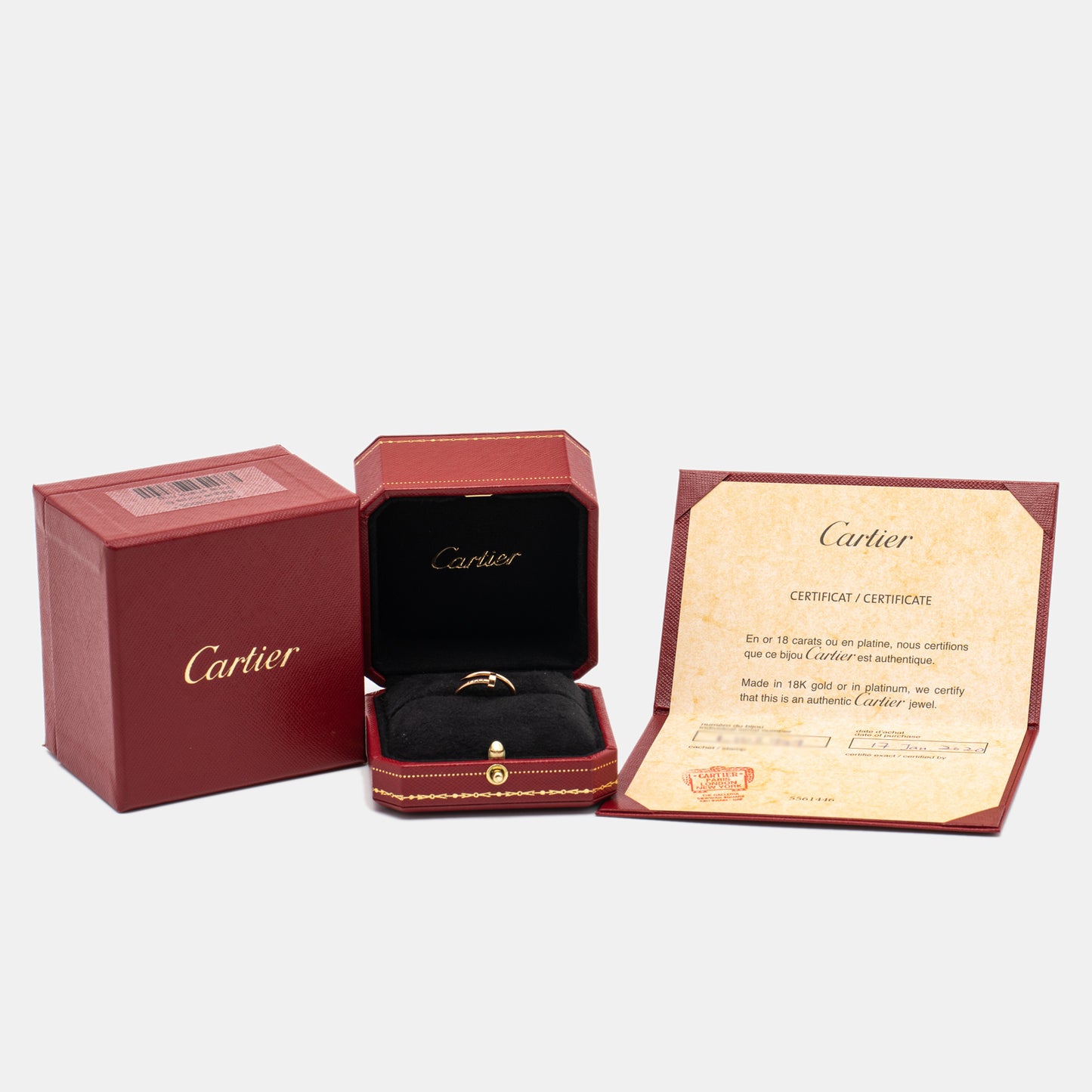 Original Cartier Juste Un Clou 18k Rose Gold Small Model Ring Size 49