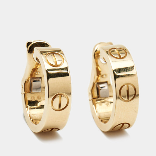 Original Cartier Love 18k Yellow Gold Hoop Earrings