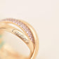 Original Cartier Trinity Pink Sapphire Rose Gold Ring 53