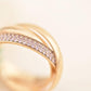 Original Cartier Trinity Pink Sapphire Rose Gold Ring 53