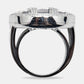 Original Cartier Pasha de Cartier Multi Gemstone 18k White Gold Cocktail Ring Size 53