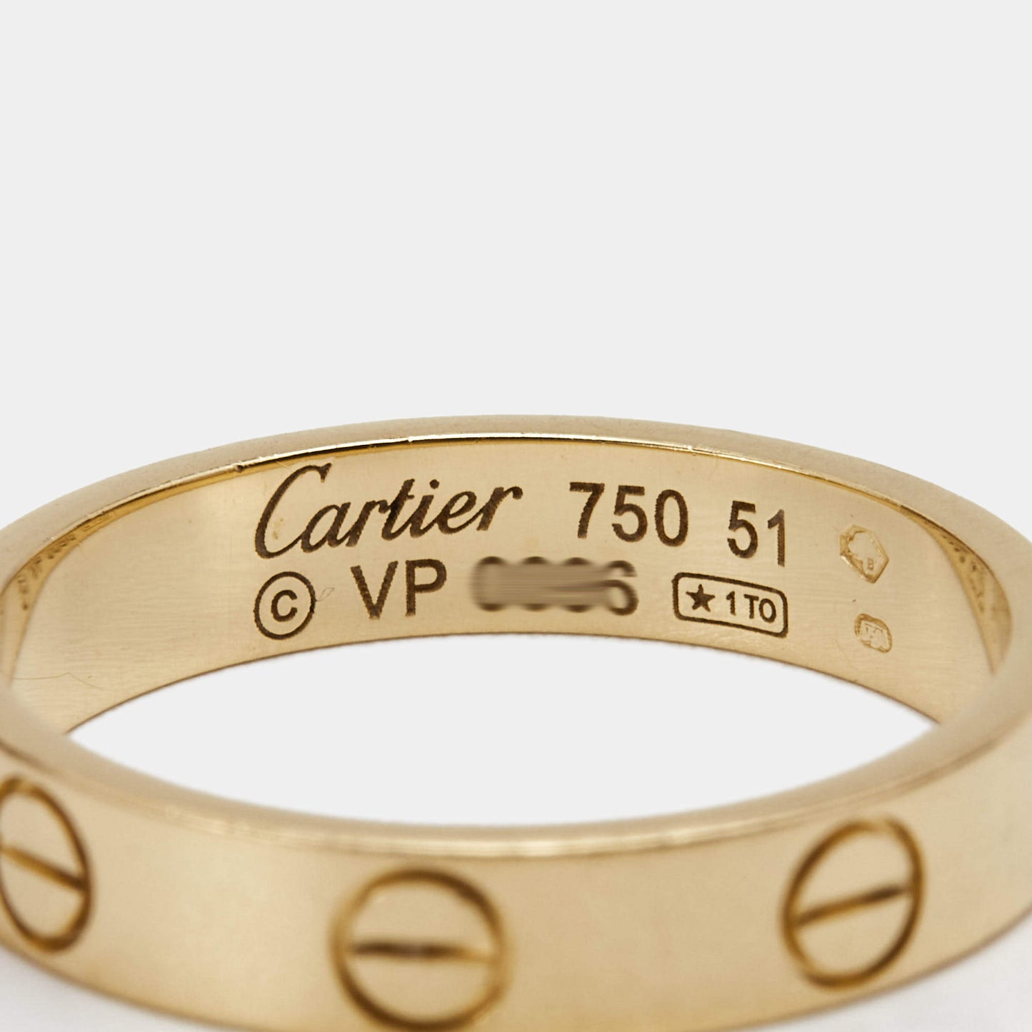 Original Cartier Love 18K Yellow Gold Wedding Band Ring Size 51