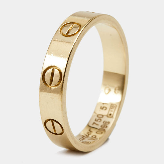 Original Cartier Love 18K Yellow Gold Wedding Band Ring Size 51