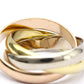 Original Cartier Les Must de Cartier 18K Yellow Rose and White Gold Ring EU 51