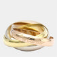 Original Cartier Les Must de Cartier 18K Yellow Rose and White Gold Ring EU 51