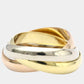 Original Cartier Les Must de Cartier 18K Yellow Rose and White Gold Ring EU 51