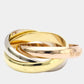 Original Cartier Les Must de Cartier 18K Yellow Rose and White Gold Ring EU 51