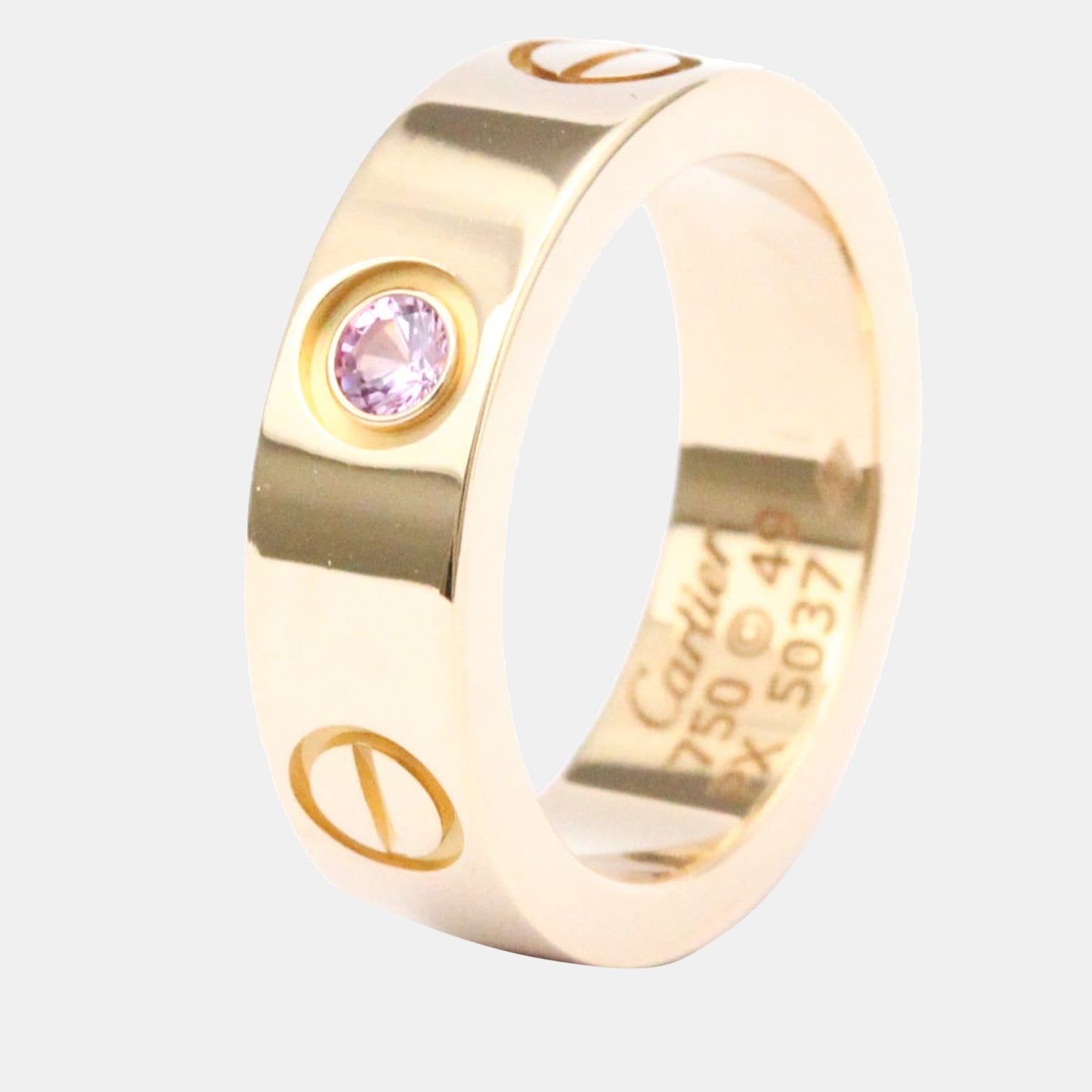 Original Cartier Love 18K Rose Gold Sapphire Ring EU 49