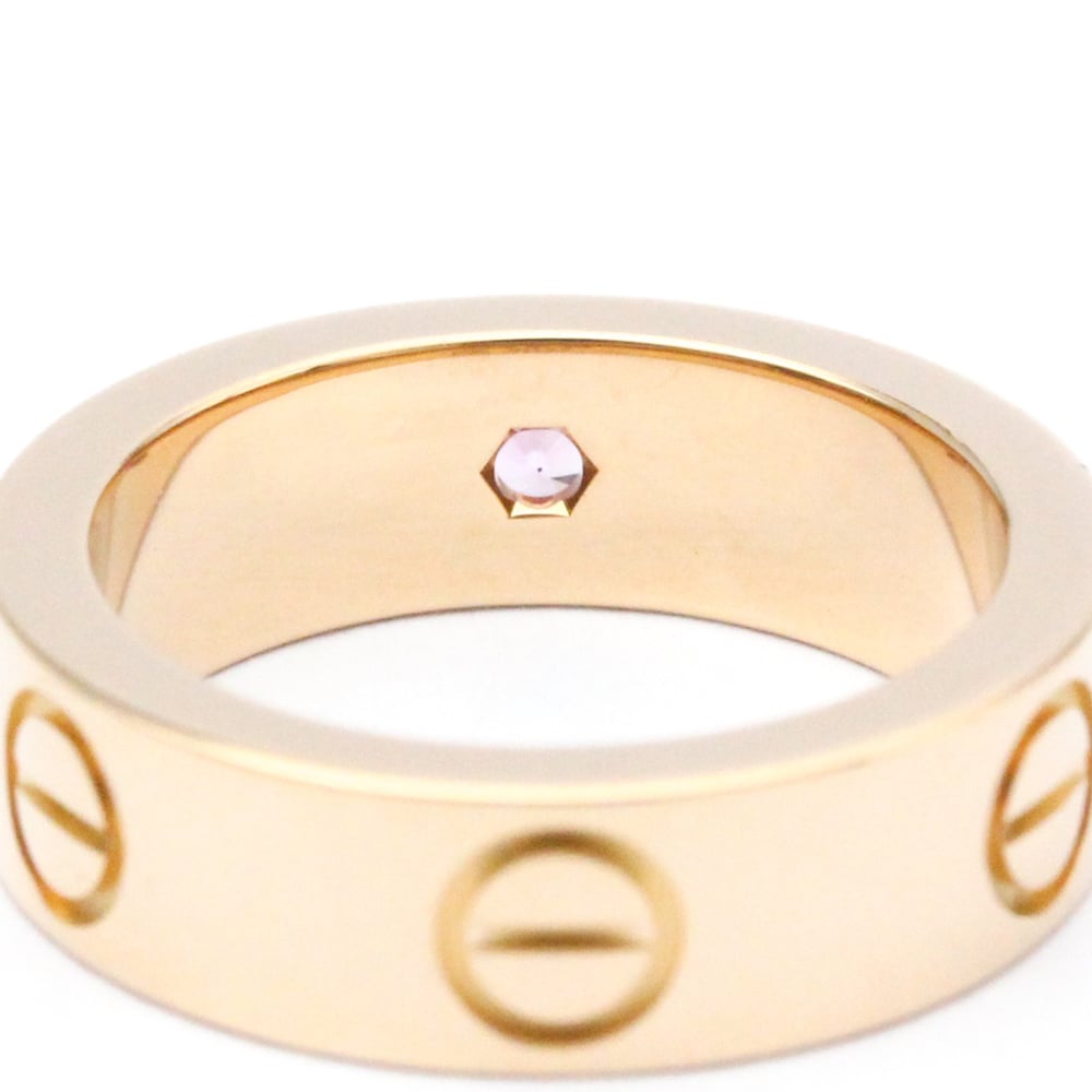 Original Cartier Love 18K Rose Gold Sapphire Ring EU 49