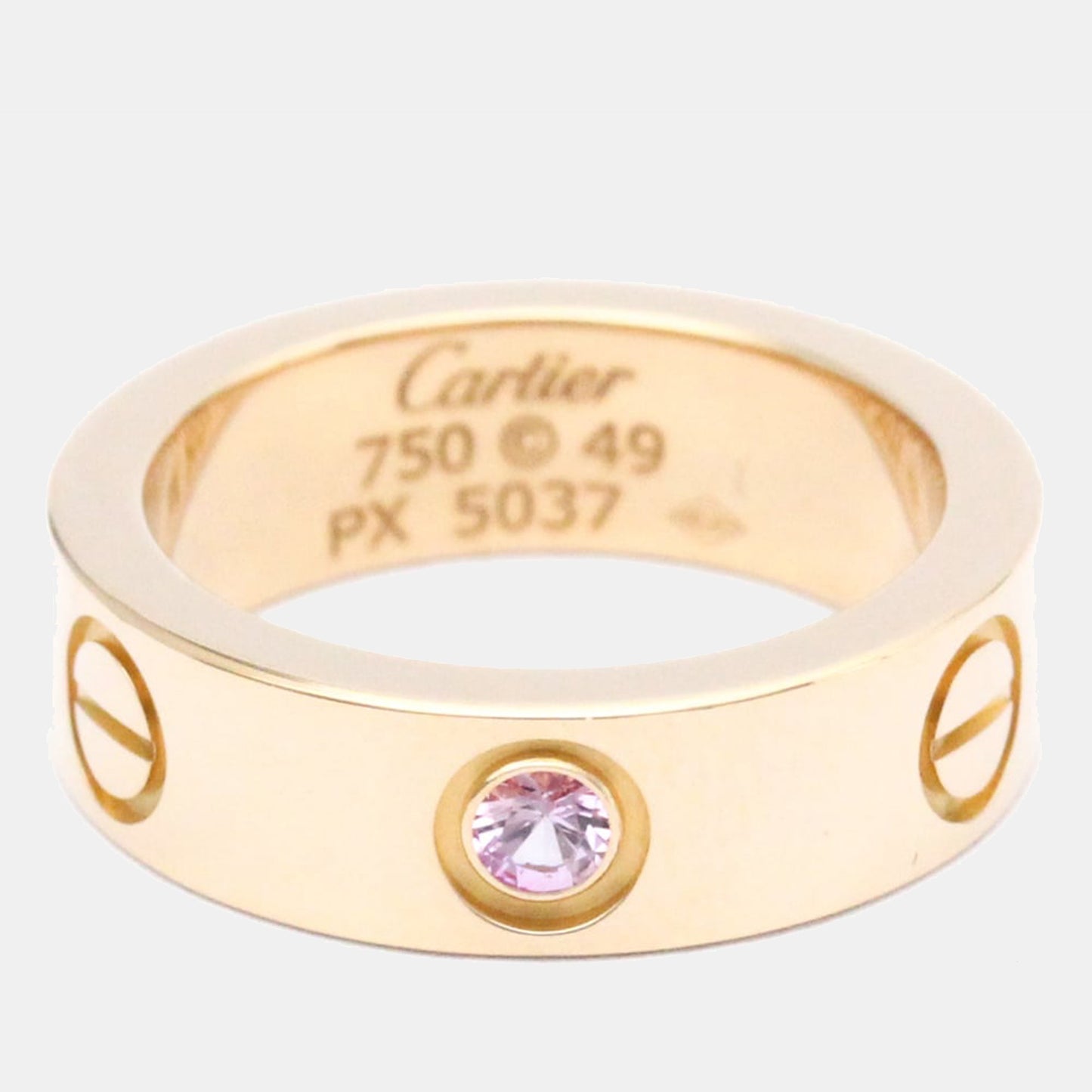 Original Cartier Love 18K Rose Gold Sapphire Ring EU 49