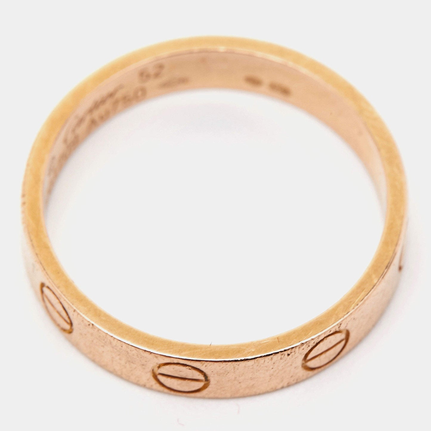 Original Cartier Love 18k Rose Gold Wedding Band Ring Size 52