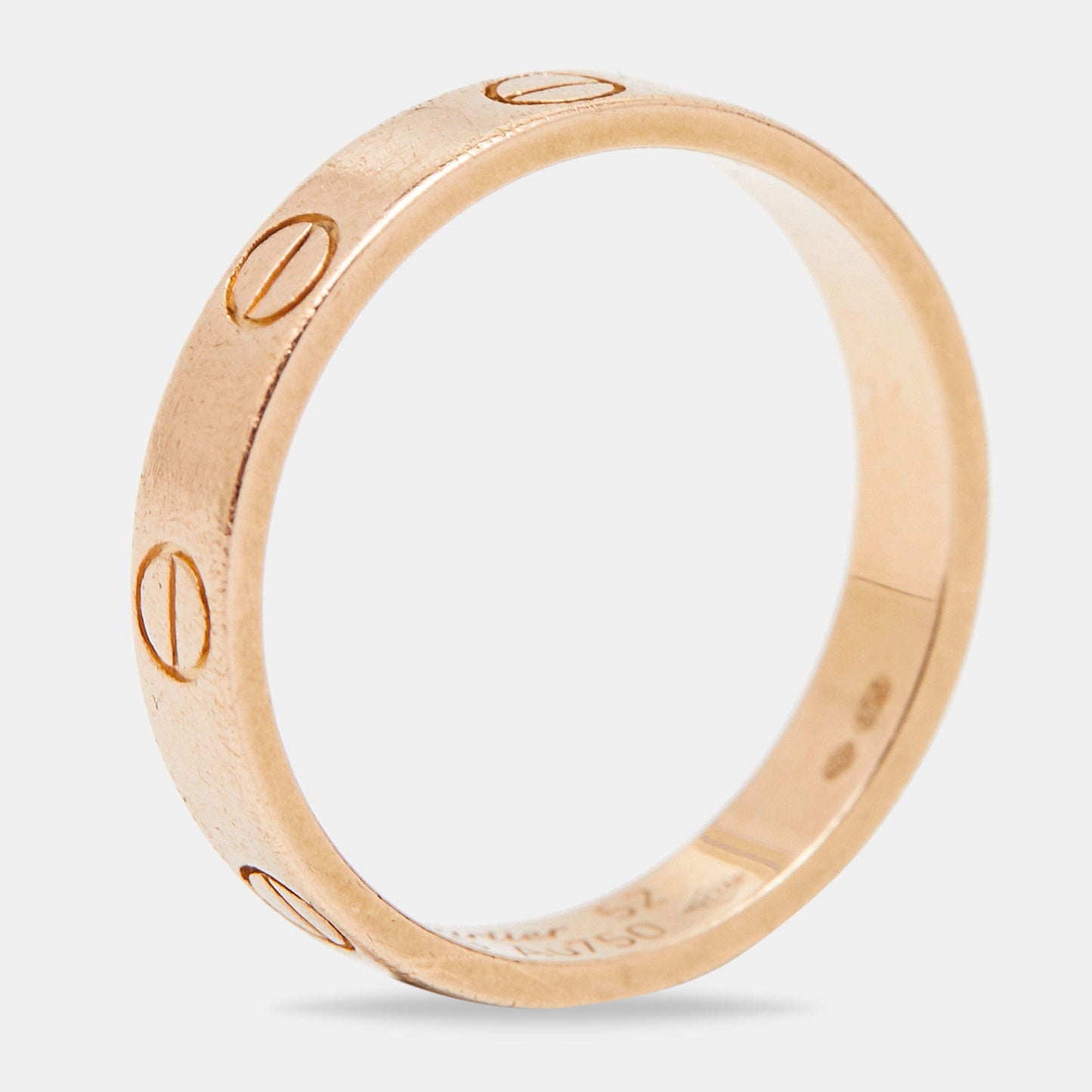 Original Cartier Love 18k Rose Gold Wedding Band Ring Size 52