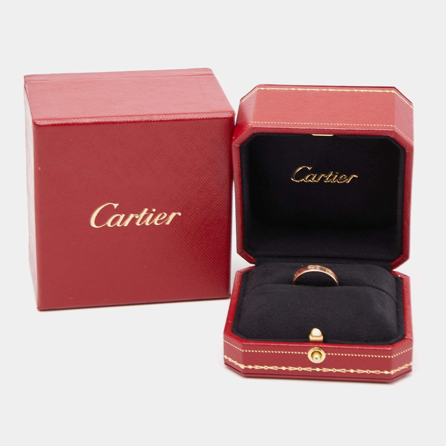 Original Cartier Love 18k Rose Gold Wedding Band Ring Size 52