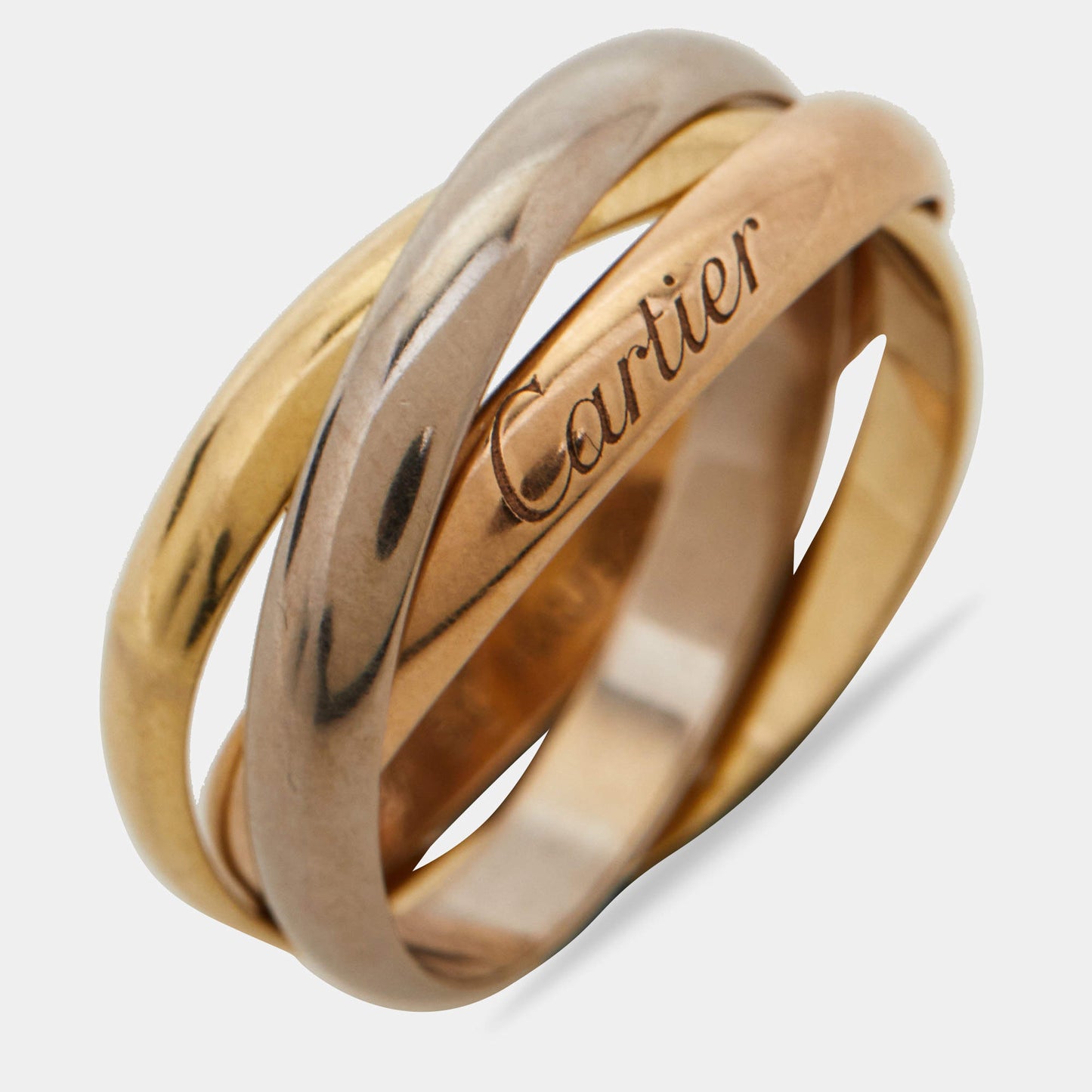 Original Cartier Trinity 18k Three Tone Gold Small Model Ring Size 51